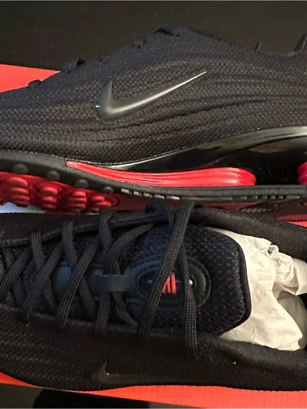Nike Black Sneakers with Red Highlights